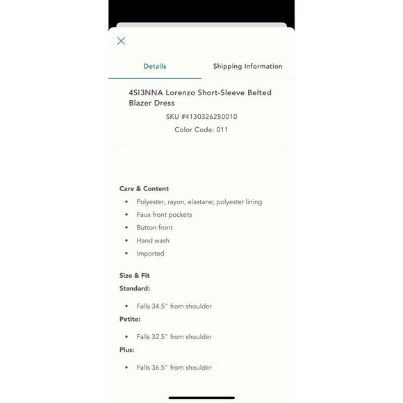 Anthropologie 4SI3NNA Lorenzo Short Sleeve White Belt Blazer Wrap Mini Dress XLP - Picture 15 of 16